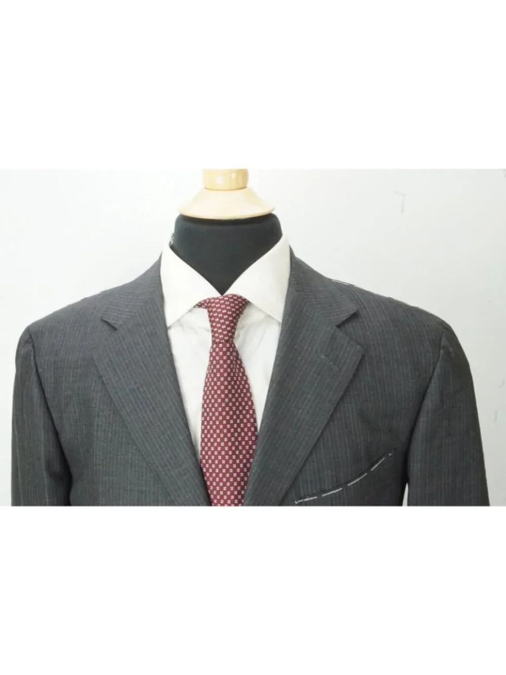Borrelli Gray Blue Striped Cashmere Wool 2 Pc Suit Jacket Pants 42R US 52 EU NEW
